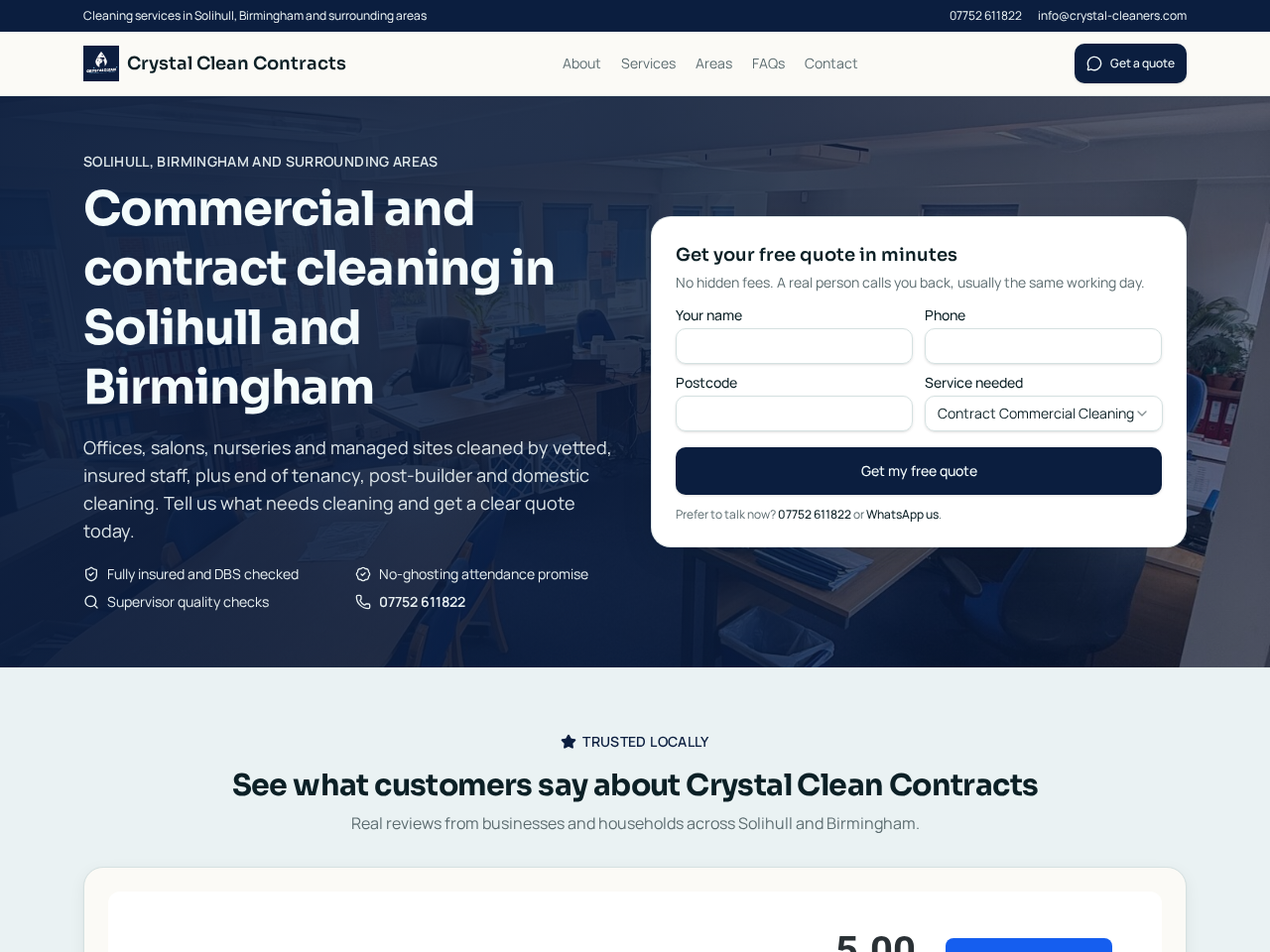 Screenshot of Crystal Clean Contracts