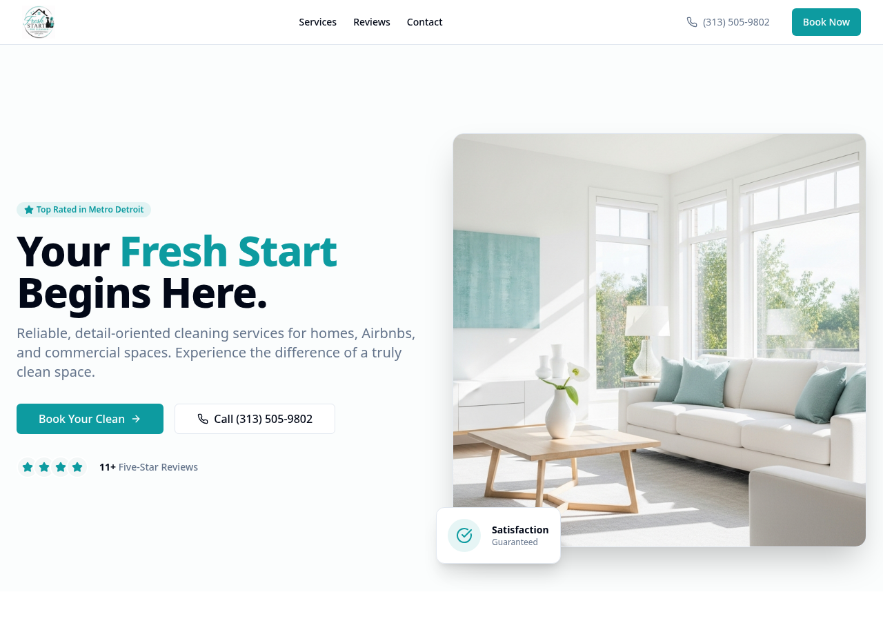 Screenshot of Fresh Start Cleaning