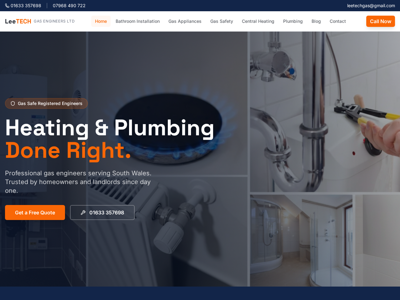 Screenshot of Leetech Gas Engineers