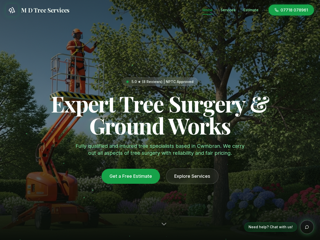 Screenshot of M D Tree Services